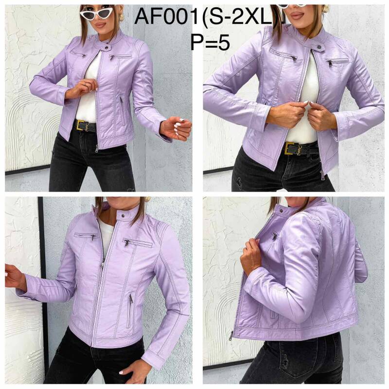 Kurtki damskie skórzana Roz S-2XL, 1 Kolor Paczka 5 szt